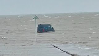 Dope Of The Day Uk Amazon Delivery Driver Gets Stuck In Water After Following Gps Instructions