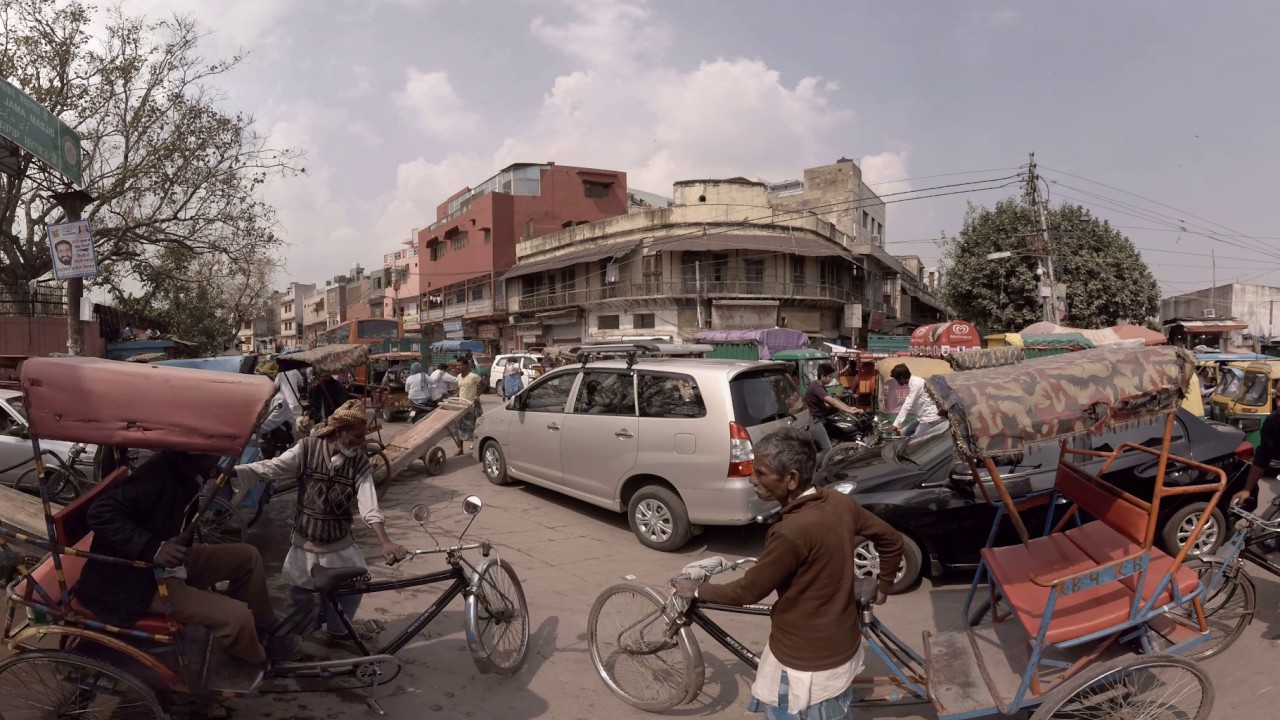 360 video: Old Delhi Crossroad, Delhi, India