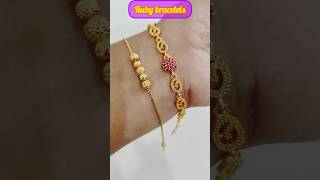 ❤️Simple Ruby bracelets. Watsapp 9567222778 for Bookings. #online #gold #plated #bracelet