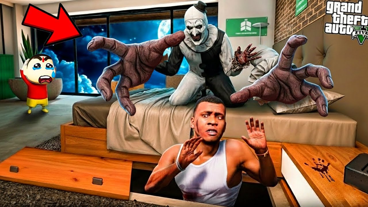 GTA V : Franklin & Shinchan Escape Biggest Trap Of Serbian Dancing Lady –Horror Trap in GTA 5