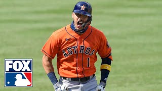Astros react to Carlos Correa's two-homer ALDS Game 1: 'He feels like he's getting hot' | FOX MLB screenshot 4