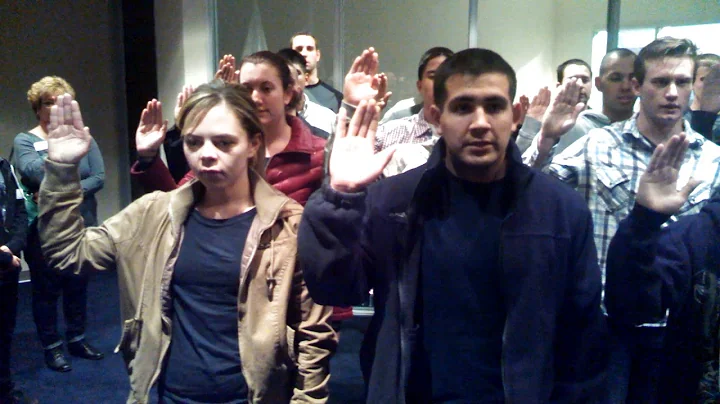 Jennifer Thacker Being Sworn Into the Air Force