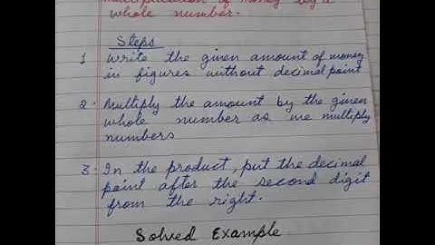 Class 4 (Money) "Multiplication and division" (Attachment in description box)