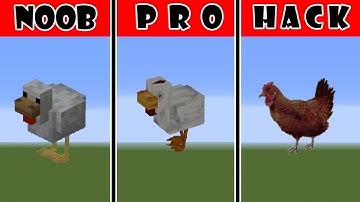Pixel Art (NOOB vs PRO vs HACKER) The Chicken in Minecraft