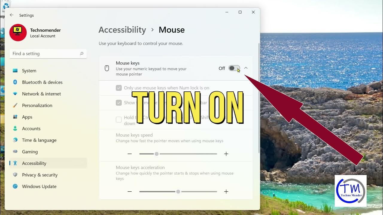 How to control your mouse with a keypad in windows 11 youtube