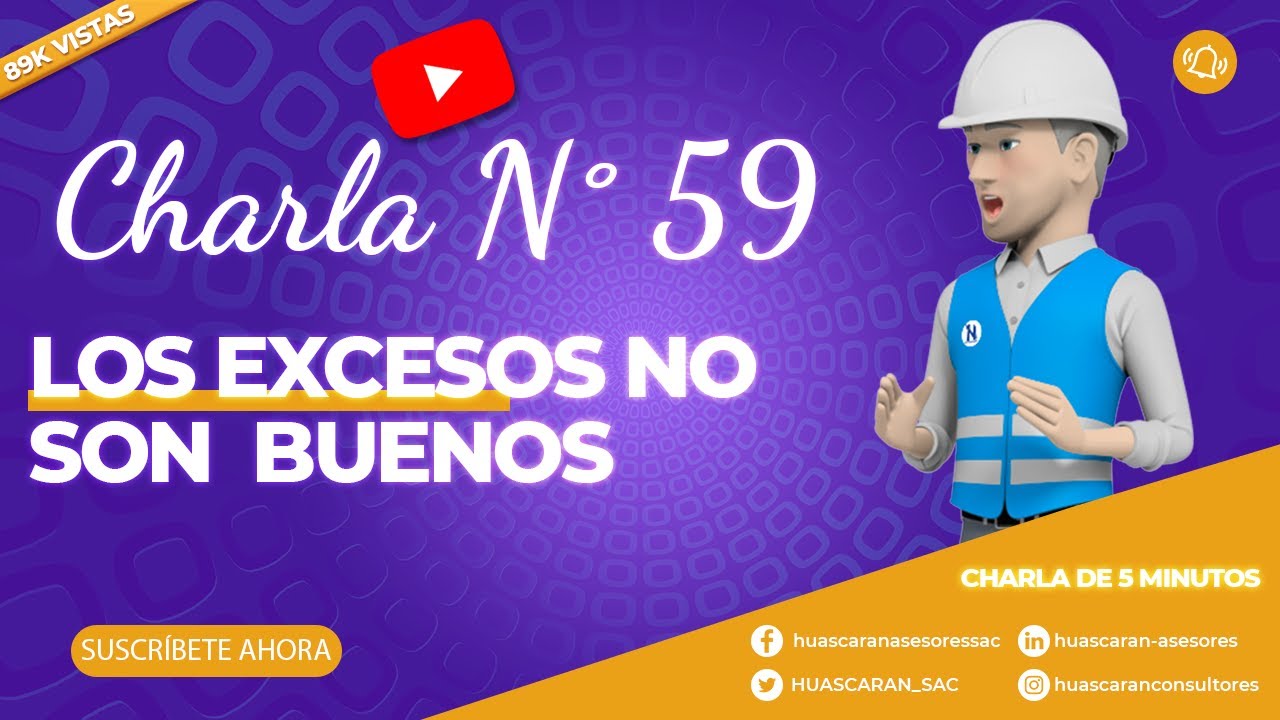 ✅ CHARLA NÚMERO 59 DE 1000; LOS EXCESOS NO SON  BUENOS. , CHARLA DE 5 MINUTOS⏲
