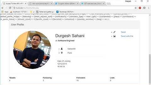 Twitter api in php part4: Show statuses