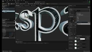 UEV Datatable workflow x3 3d text, import font, random spawn around sphere radius