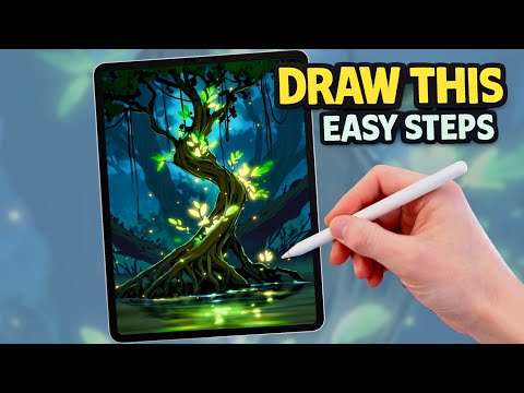 PROCREATE Magical Tree EASY STEPS Landscape Drawing Tutorial
