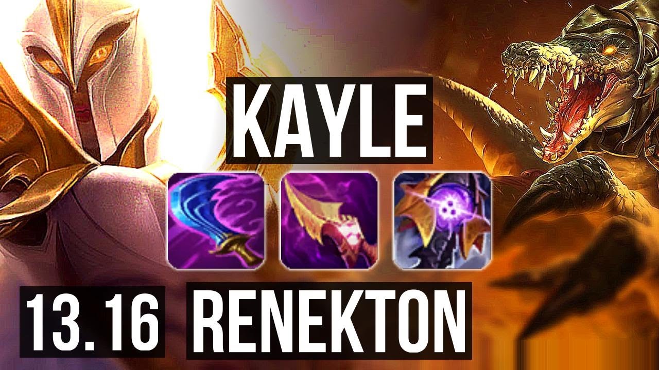 KAYLE vs RENEKTON (TOP) | 8/0/8, Legendary | KR Diamond | 13.16
