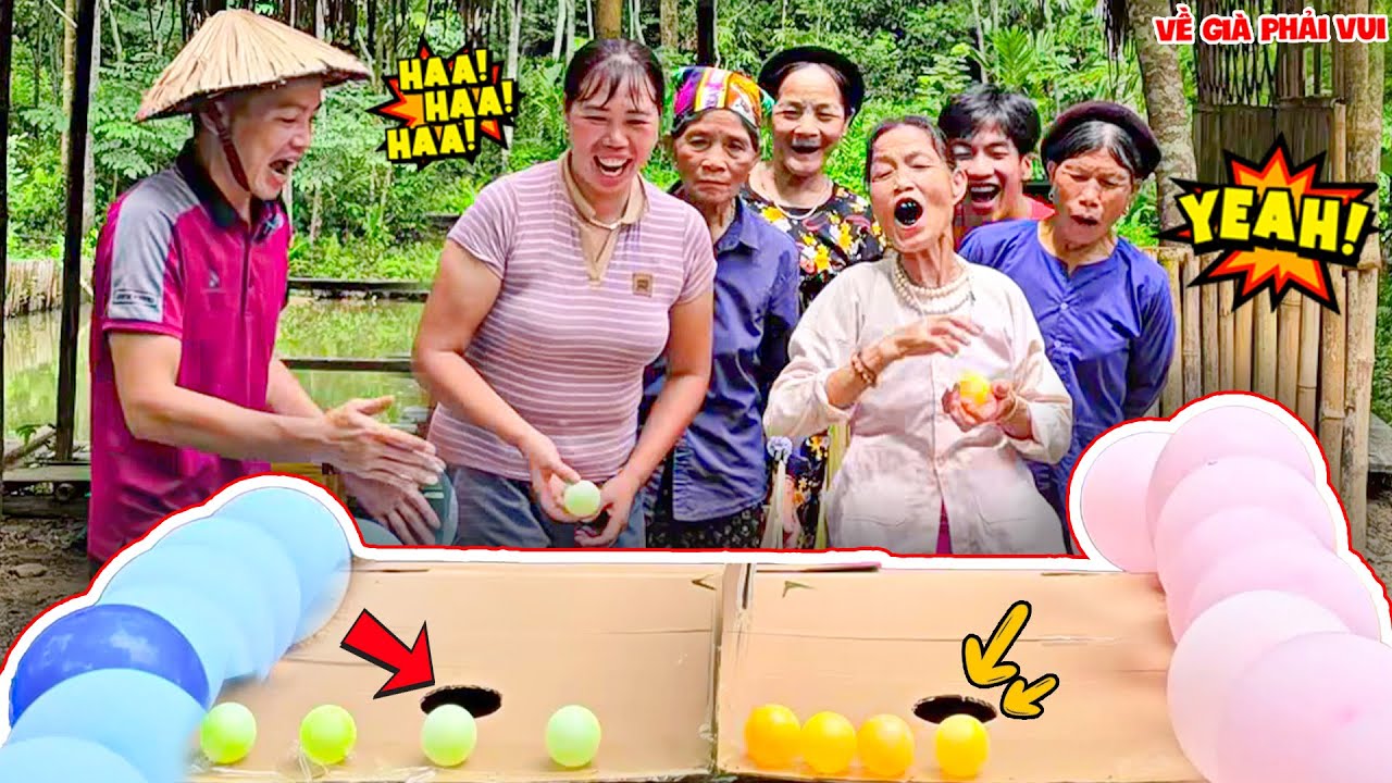 Trò Chơi Lăn Bóng Siêu Gay Cấn Của Các Bé Bà | Về Già Phải Vui