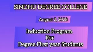 Induction Program for Degree first year students-August 2, 2023