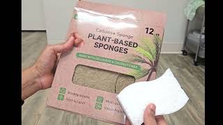 12 Pack Biodegradable Kitchen Dish Sponges, Natural Plant-Based Coconut Fiber