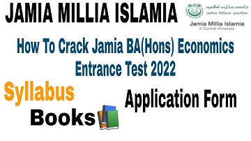 How to crack jamia ba hons economics entrance test 2022 | jamia ba economics entrance syllabus 2022