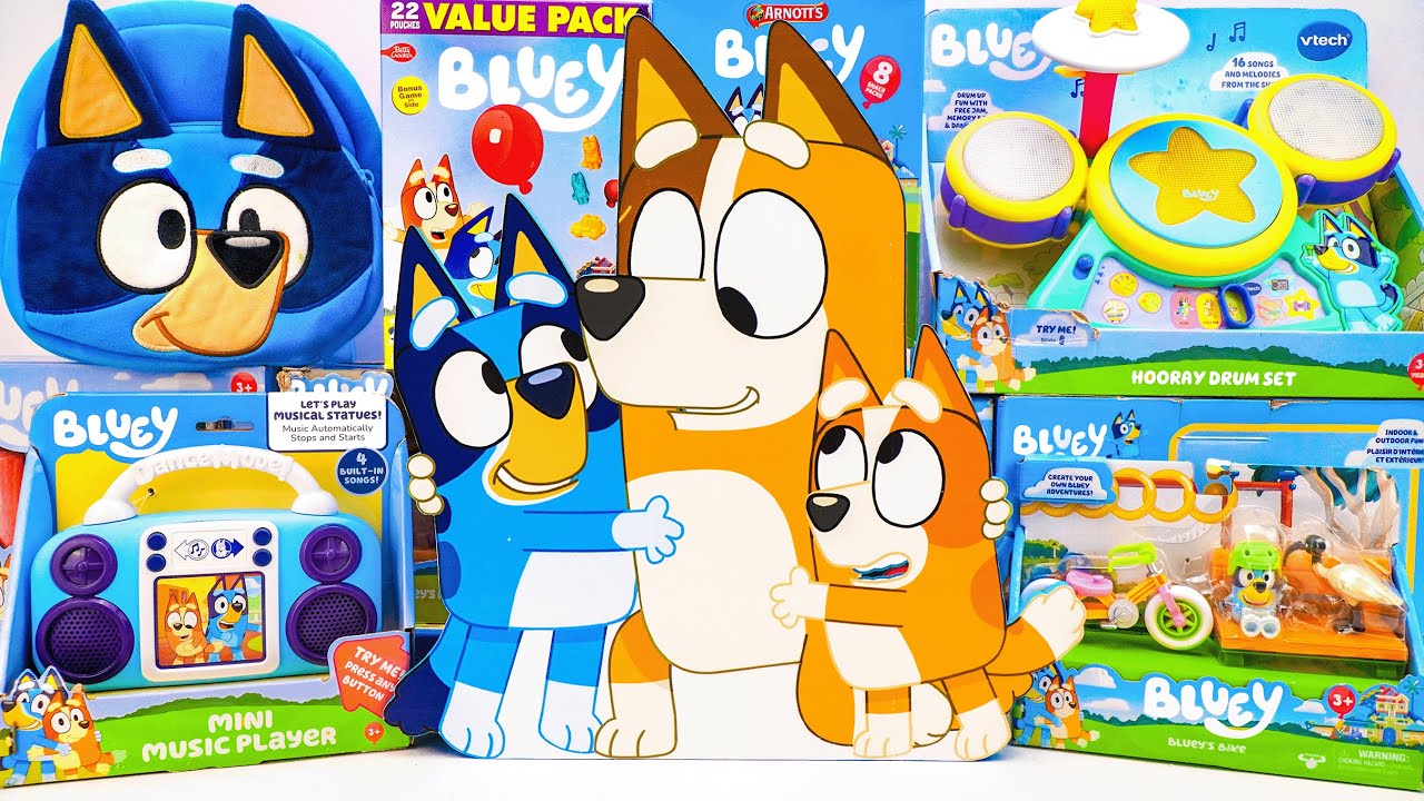 Bluey Toy Collection Unboxing Review 🐾 Mystery Bluey Bingo and Chilli Box & Mini Bluey Backpack