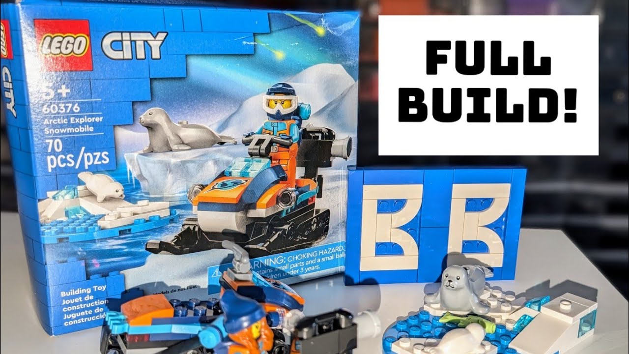 Lego City 60376: Arctic Explorer Snowmobile. Full build and