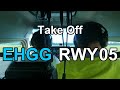 Take Off EHGG Groningen Airport Eelde RWY 05 - Windscreen View - Cessna 172 - 2024-09-17