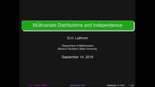 Multivariate Distributions and Independence Wealth