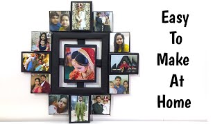 How To Make Photo Collage Frame With Cardboard | DIY Photo Frame | Photo Frame Making At Home screenshot 2