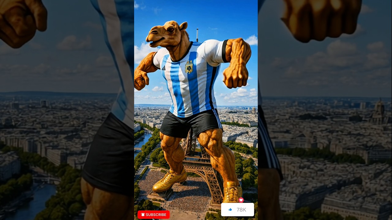 Giant brainrot dancing on the tower 🐫🕺🔥 