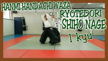 ⛩️ aïkido techniques - HANMI HANDACHI WAZA - RYOTEDORI SHIHO NAGE  🔥 !! 1 kyu - test # 024