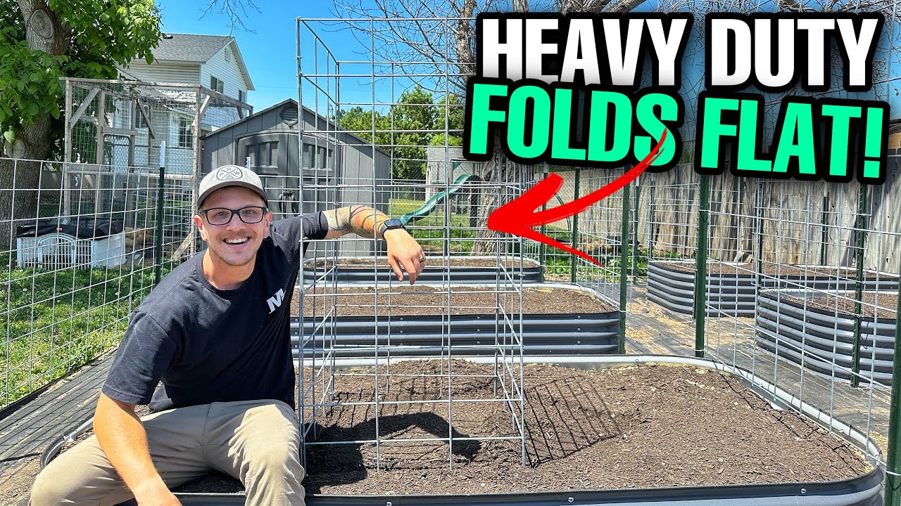 ЛУЧШАЯ клетка для томатов своими руками! Прочная и складывается до плоского состояния!