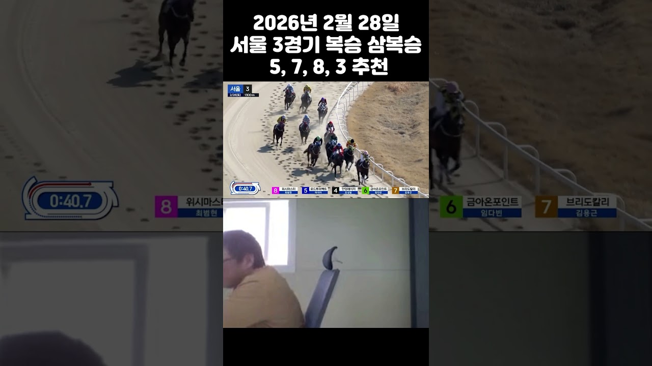2/28 토요일 서울3경주 삼복승 적중이나 배당이 안기뻐~  #경마