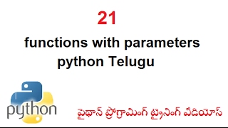 A Functions with Parameters Python Telugu | Parameters in Python | VLR  Training Class 21