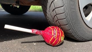 Crushing Crunchy & Soft Things by Car! EXPERIMENT: BIG CHUPA CHUPS vs CAR