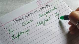 Fruits Name in Cursive | Cursive Writing Practice | How to Improve Handwriting | Writing Practice