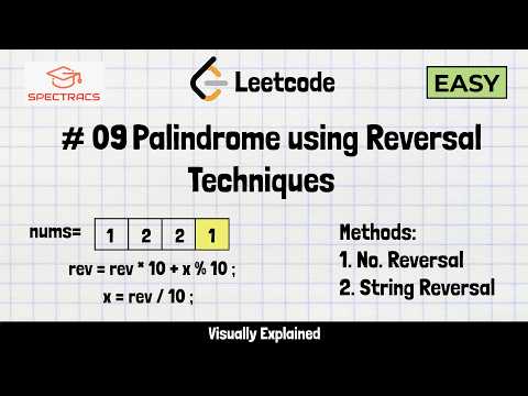 Palindrome Number - LeetCode 9 | Two Easy Methods Explained Java | spectracs