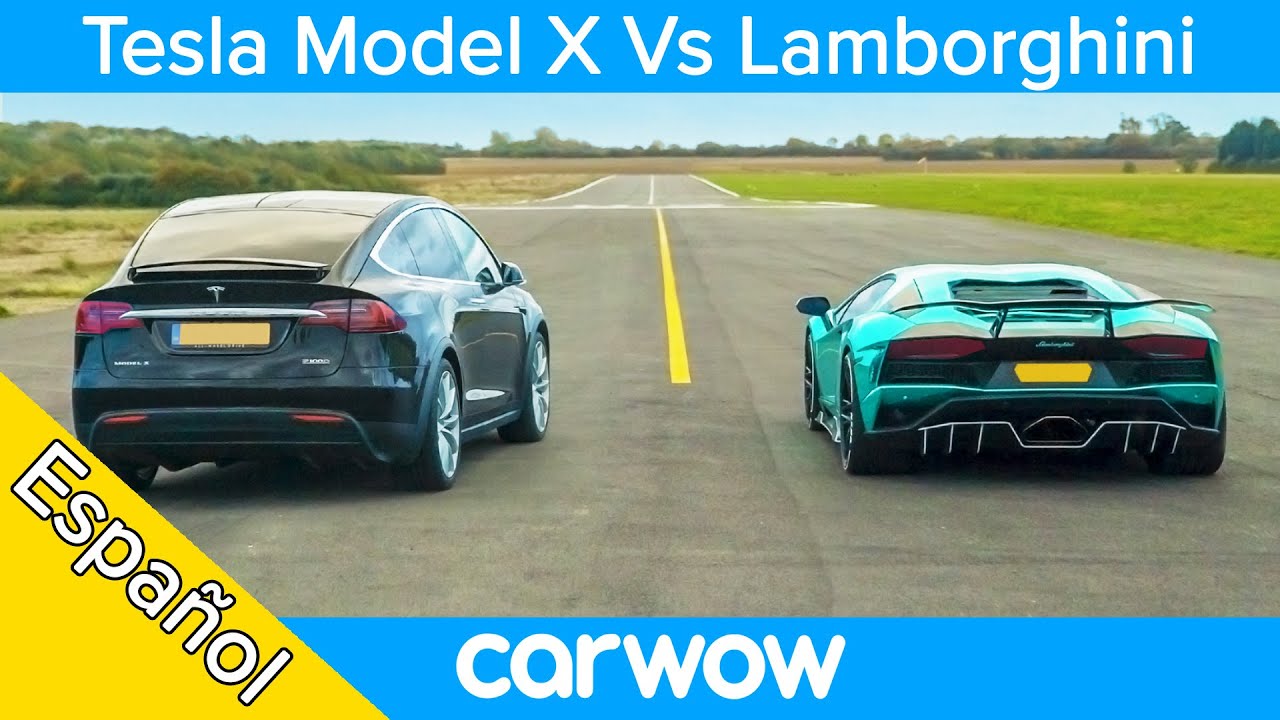 Aventador Vs Tesla Model X ¡Prueba de velocidad y carrera