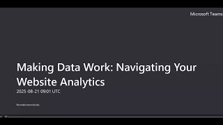 Making Data Work, Navigating Your Website Analytics : Webinar delivered by Jillian O'Leary, Magico