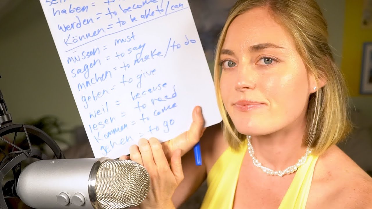 ASMR Lerne Deutsch mit mir 🇩🇪 💓 Wichtigste Verben (Teil 2)