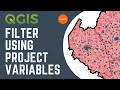 Qgis  filtrer  laide de variables de projet