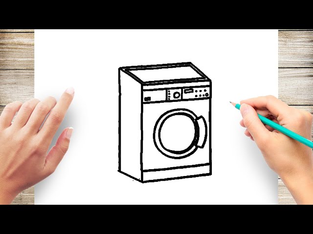 Premium Vector | White background washing machine sketch outline