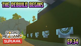 Rebuilding The Wall After The Farm Raid | EP 34 | Scrap Mechanic Survival Coop Multiplayer