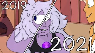 REDRAW | Amber &amp; Amethyst | (Steven Universe OC AU)