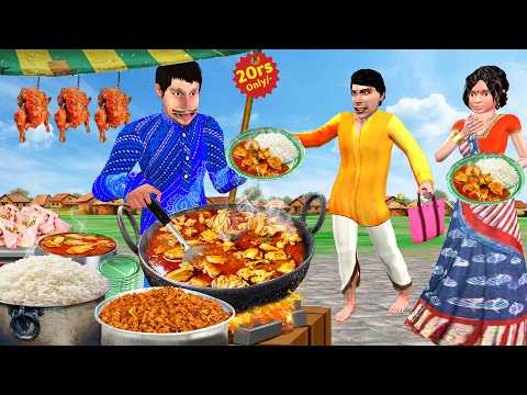 Garib ka Rs 20/- Chicken Curry Chawal Unlimited Street Food Comedy Hindi Kahaniya Moral Stories