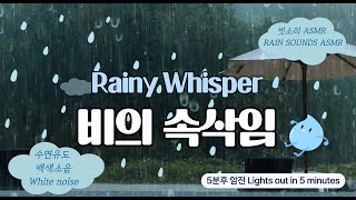 잠이 잘 오는 빗소리 백색소음 5분후 암전 rain sounds White noise Lights out in 5 minutes