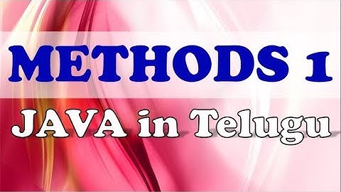 Methods in Java in Telugu part-1 || Kotha Abhishek
