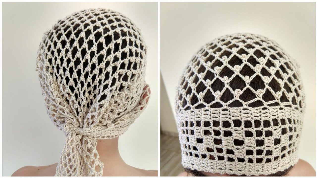 Bandana de crochê tamanho adulto PARTE 1