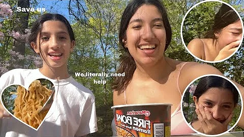 SPICY NOODLE CHALLENGE WITH SISTER (no water)