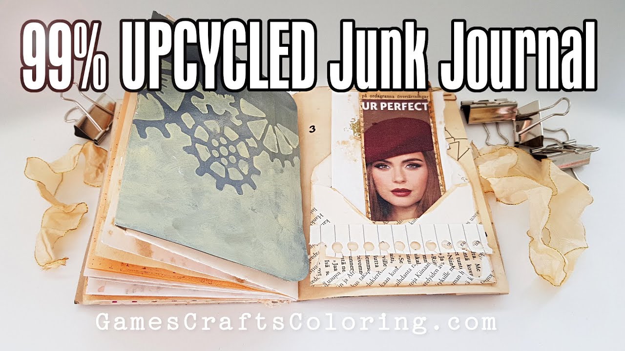 JUNK JOURNAL: 99% Upcycled junk journal tutorial, ideas & flip through