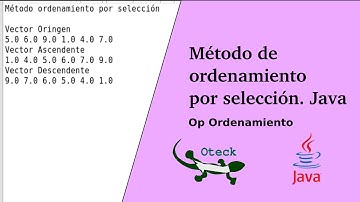 Método de ordenamiento por selección. Java