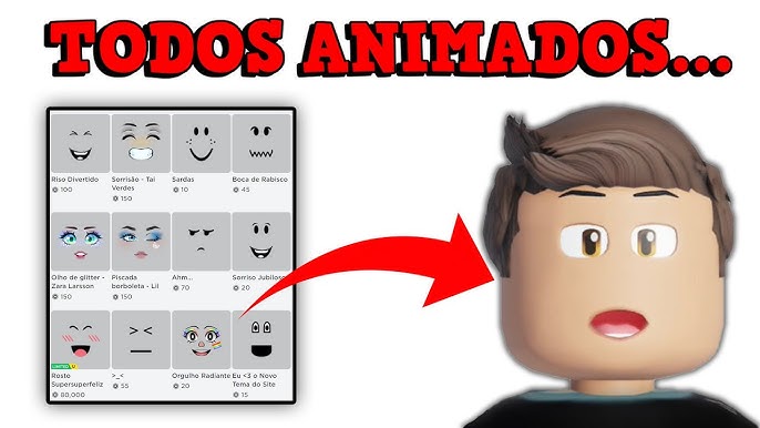 PEGUE AGORA os NOVOS ROSTOS ANIMADOS GRÁTIS EXCLUSIVOS no ROBLOX