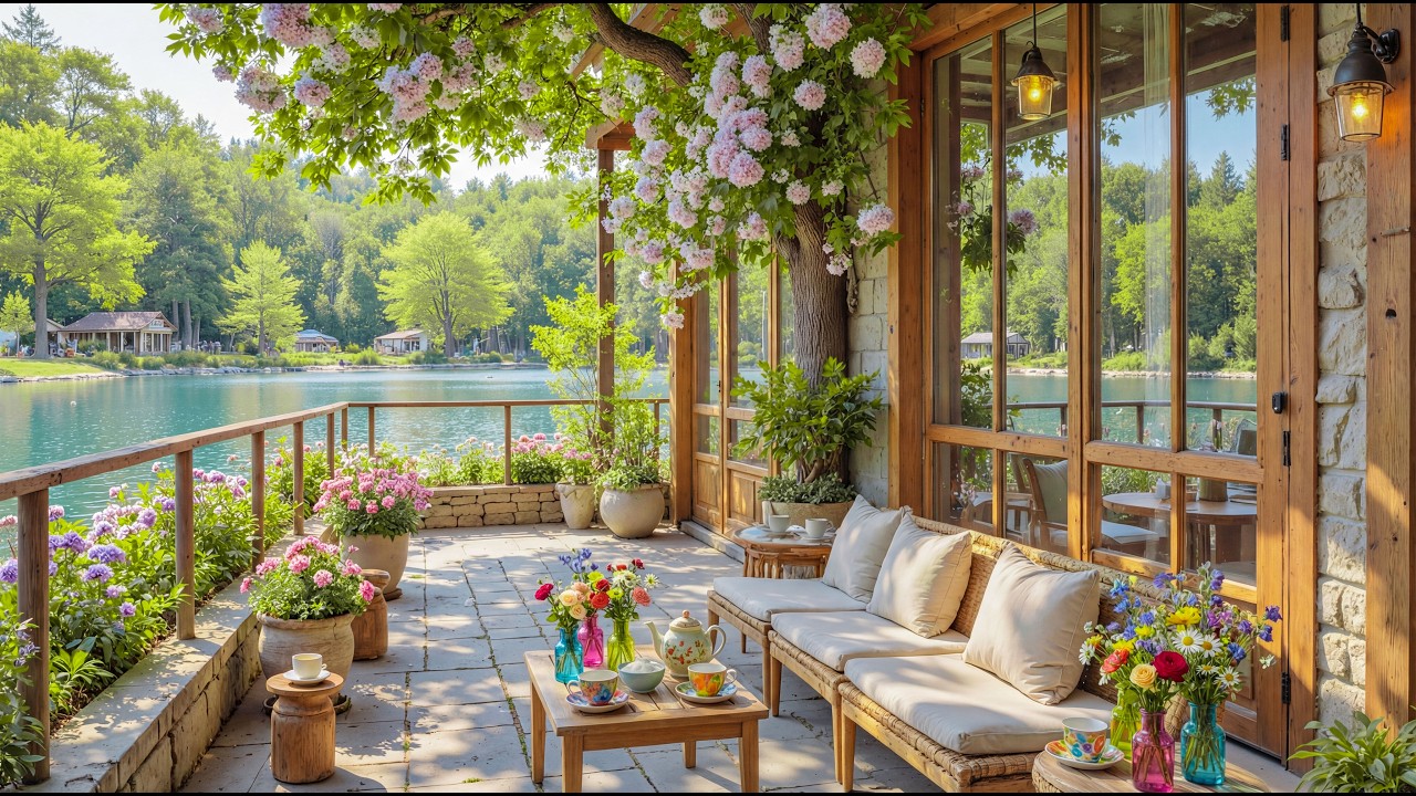 Тихий сад у озера 🌸 Расслабляющая фортепианная музыка для снятия стресса и учебы