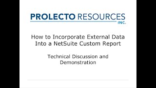 How To Incorporate External Data into a NetSuite Custom Report