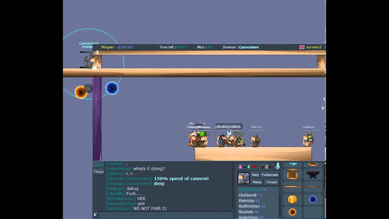 CH,Transformice survivor2-150% speed of cannon! 2012