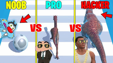 NOOV vs PRO vs HACKER in DINO DOMINATION with SHINCHAN CHOP & OGGY! 2